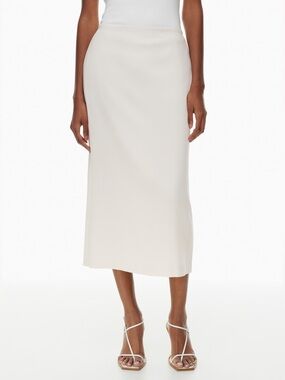 NWT Babaton Immaculate Midi Skirt in Matte Pearl | Medium